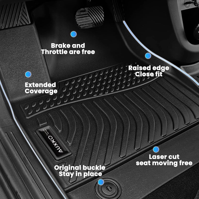 AUXKO All Weather Cargo Mat with Backrest Mat Fit for Kia Sportage 2023-2025 TPE Cargo Tray Accessoris All Season Guard Odorless Anti-Slip Trunk Liner with Back Seat Protector for Kia Sportage Black - Image 5
